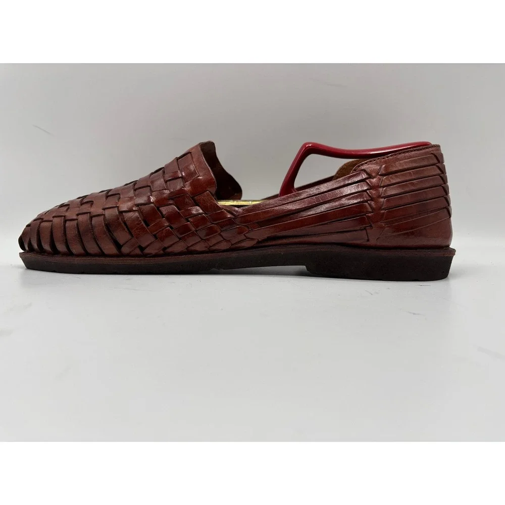 Nordstrom Handwoven Men's Brown Leather Huarache Woven Sandals Shoes Size 13